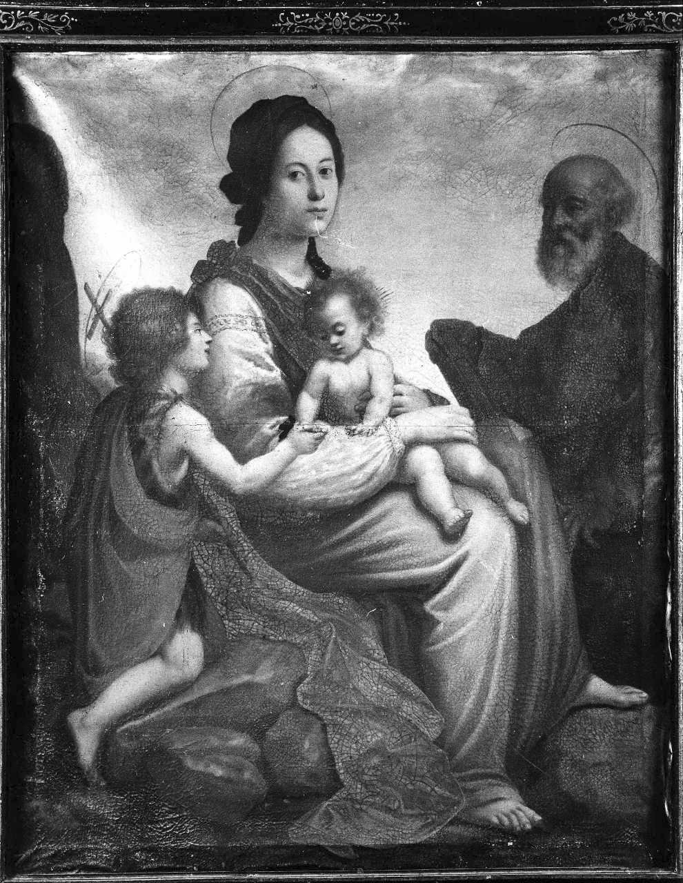 Sacra Famiglia con San Giovanni Battista bambino (dipinto) - ambito toscano (primo quarto sec. XVII)