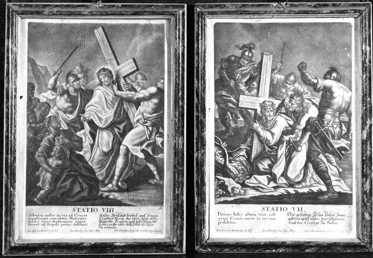 stazione VIII: Gesù consola le donne di Gerusalemme (stampa) di Haid Johann Lorenz, Leopold Johann Christian (secondo quarto sec. XVIII)