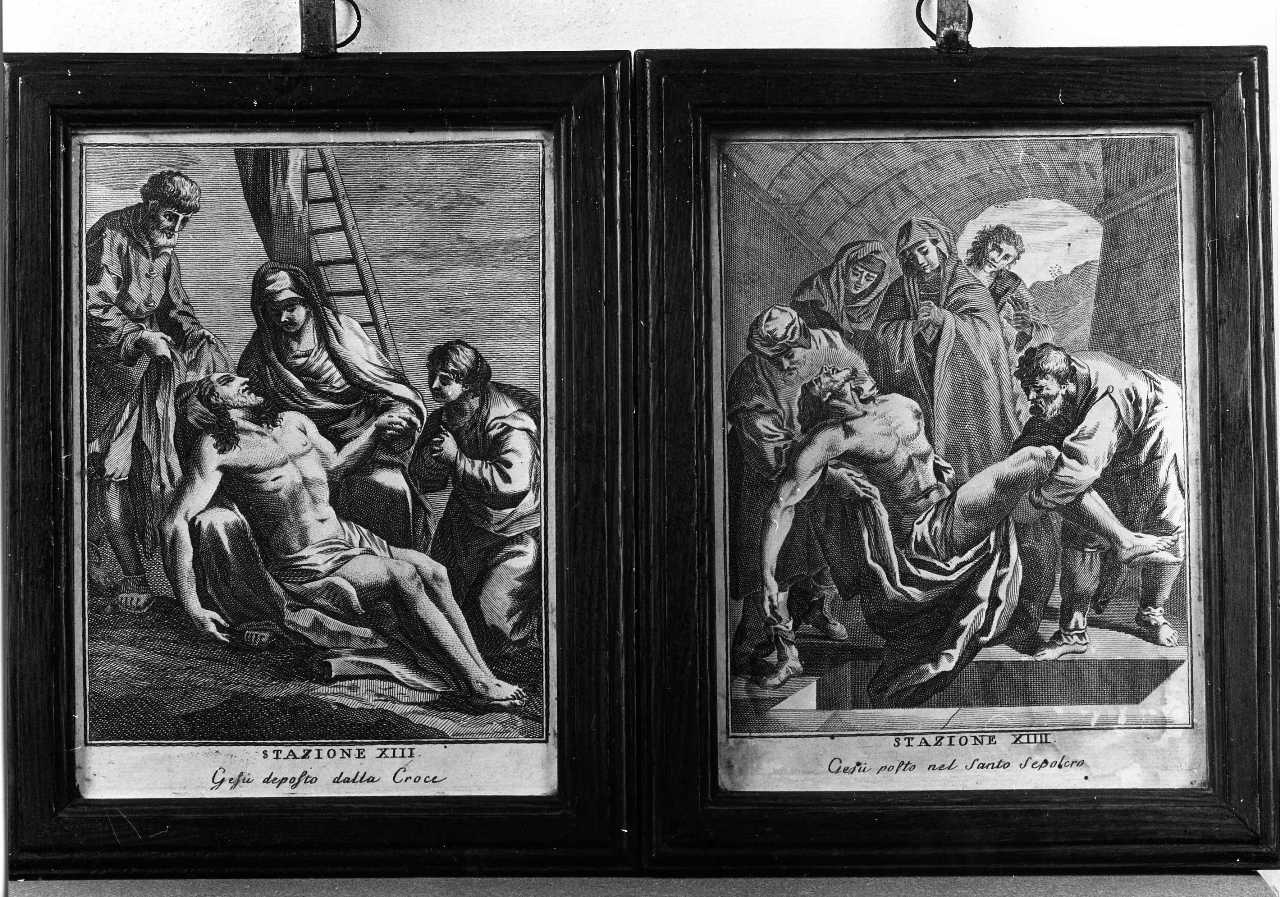 stazione XIV: Gesù deposto nel sepolcro (stampa) - ambito romano (sec. XVIII)
