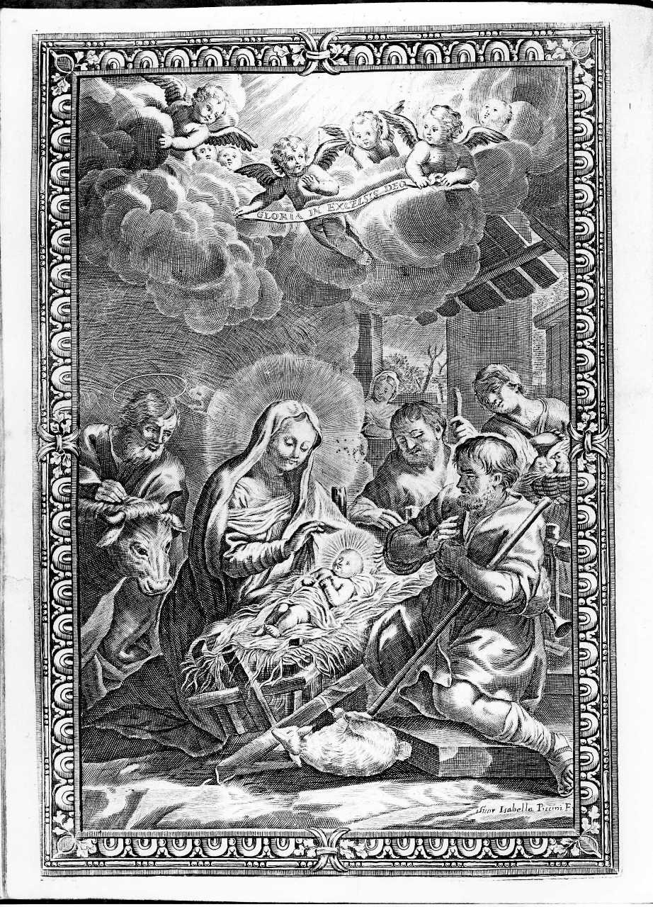 adorazione dei pastori (stampa) di Piccini Elisabetta detta Suor Isabella (secondo quarto sec. XVIII)