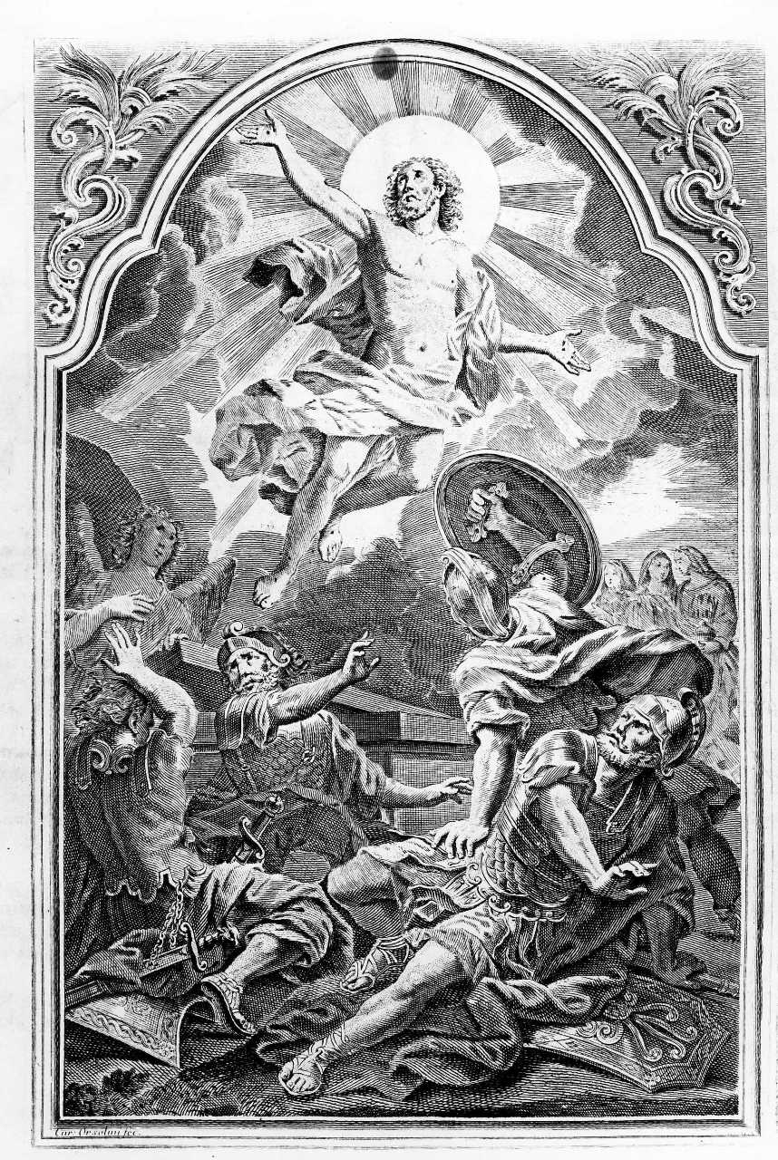 resurrezione di Cristo (stampa) di Orsolini Carlo (metà sec. XVIII)
