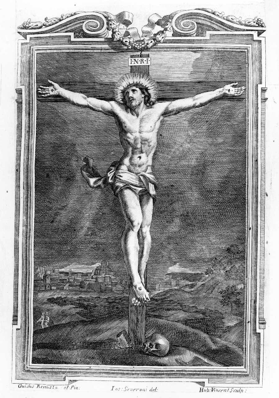 crocifissione di Cristo (stampa) di Vincent Hubert, Severoni Giuseppe, Reni Guido (primo quarto sec. XVIII)