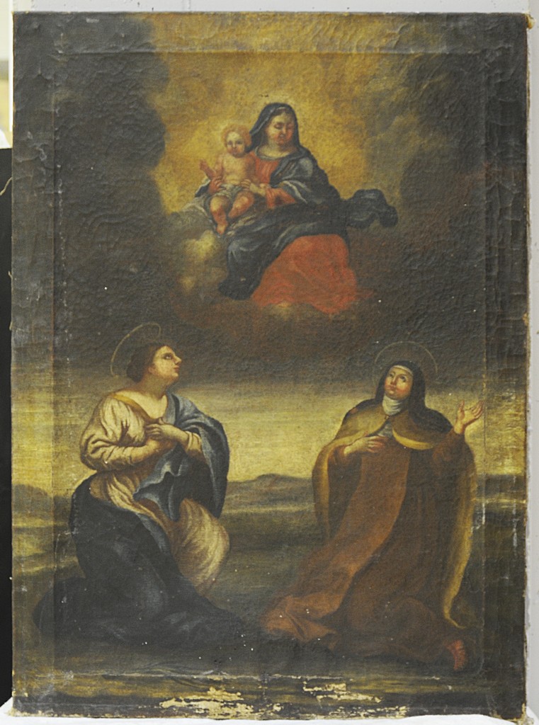 Madonna con Gesù Bambino e due Sante (dipinto, opera isolata) - ambito umbro (seconda metà sec. XVII)