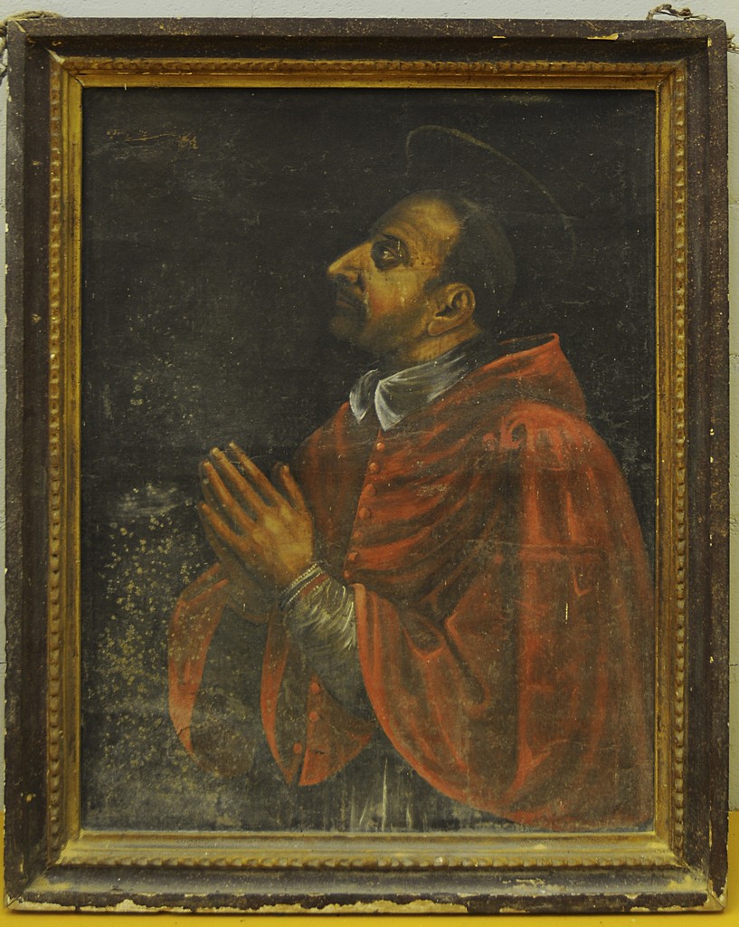 San Carlo Borromeo in orazione (dipinto, opera isolata) - ambito umbro (sec. XVII)