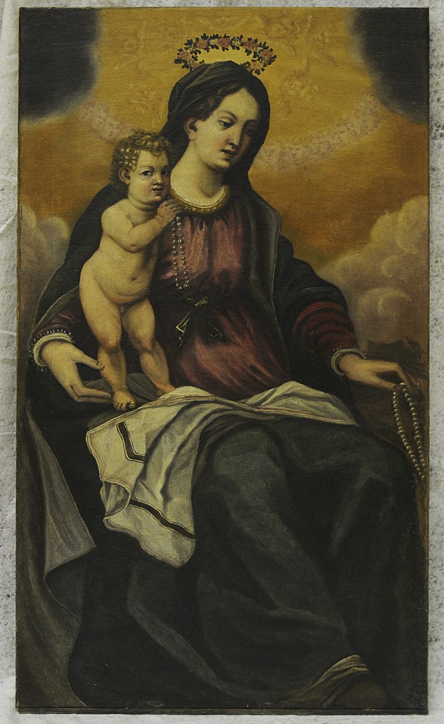 Madonna del rosario (dipinto, opera isolata) - ambito Italia centrale (prima metà sec. XVII)