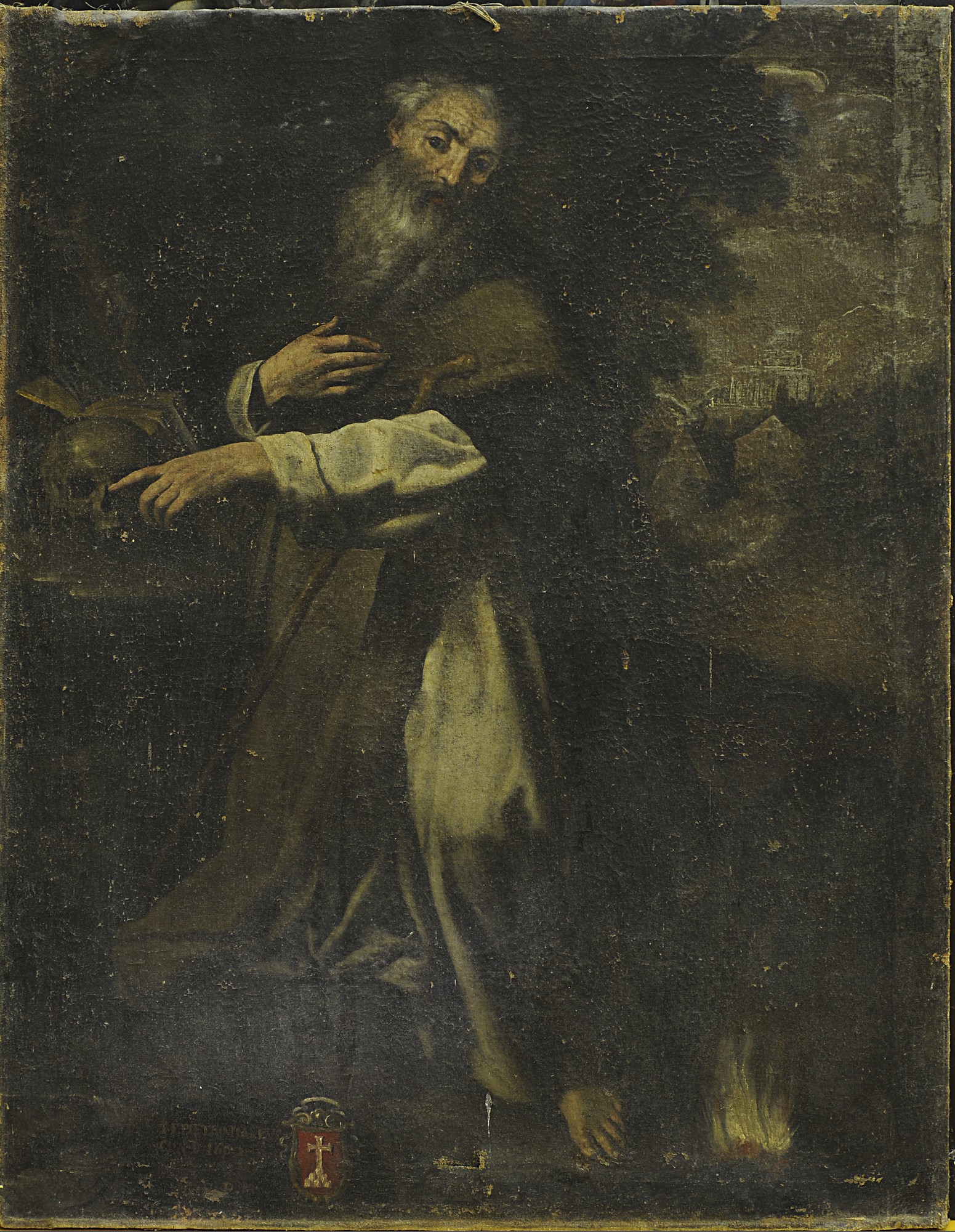 Sant'Antonio abate (dipinto, opera isolata) - ambito Italia centrale (terzo quarto sec. XVII)
