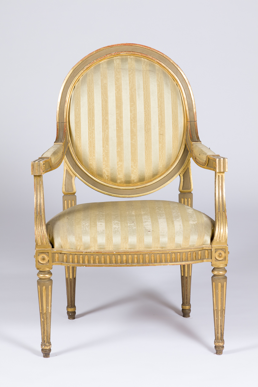 poltrona - con braccioli, serie - ambito piemontese (seconda metà sec. XVIII)