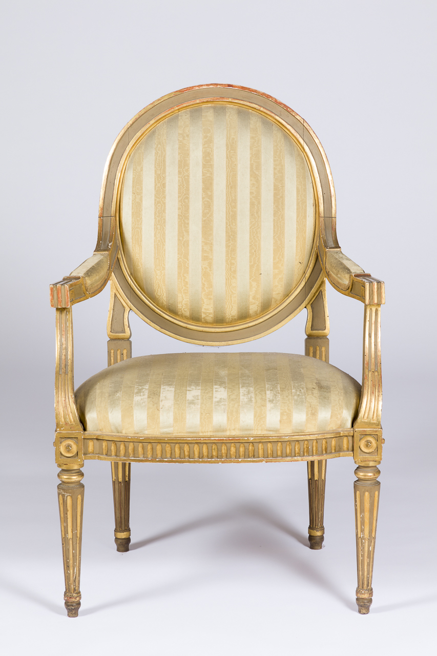 poltrona - con braccioli, serie - ambito piemontese (seconda metà sec. XVIII)