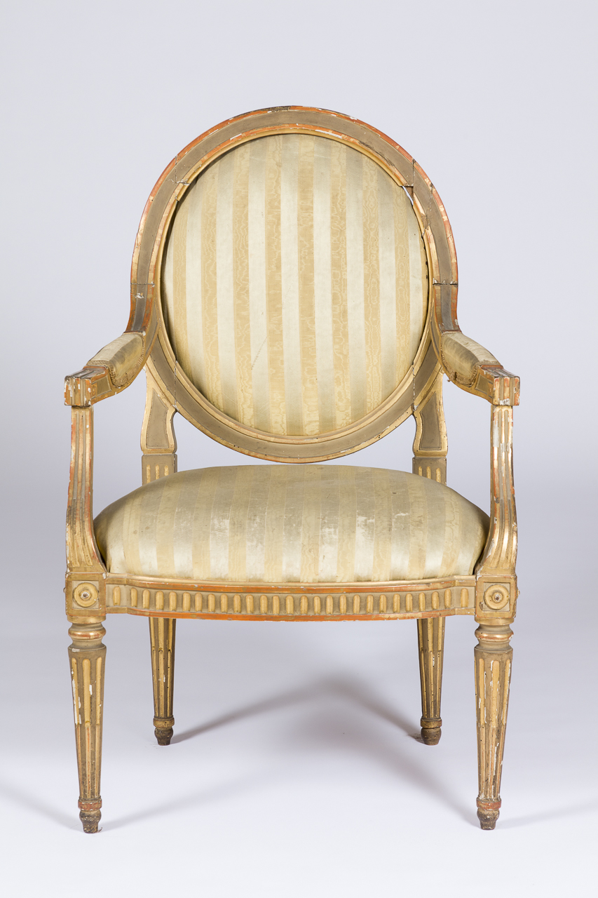 poltrona - con braccioli, serie - ambito piemontese (seconda metà sec. XVIII)