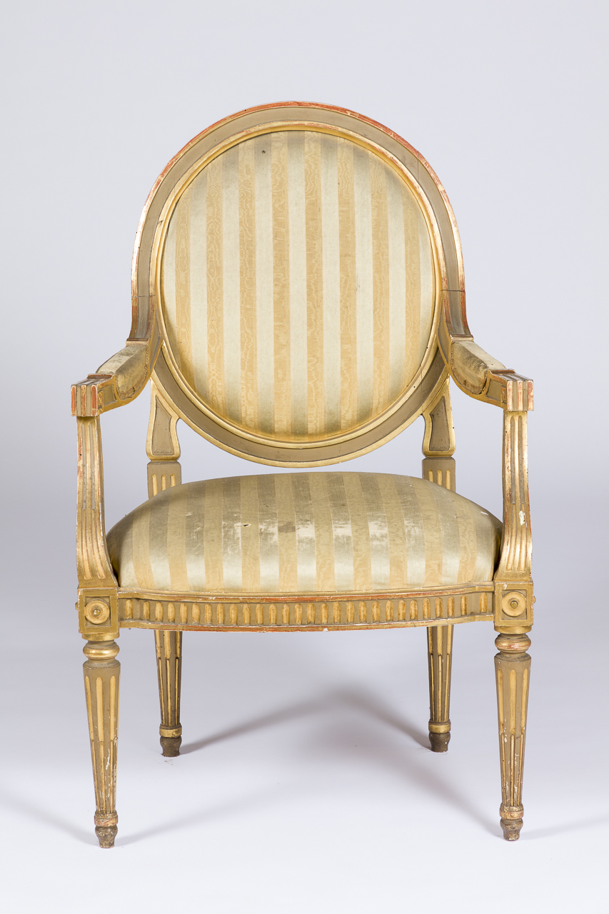 poltrona - con braccioli, serie - ambito piemontese (seconda metà sec. XVIII)