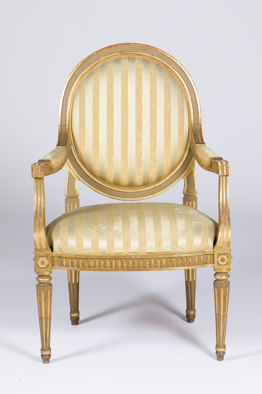 poltrona - con braccioli, serie - ambito piemontese (seconda metà sec. XVIII)