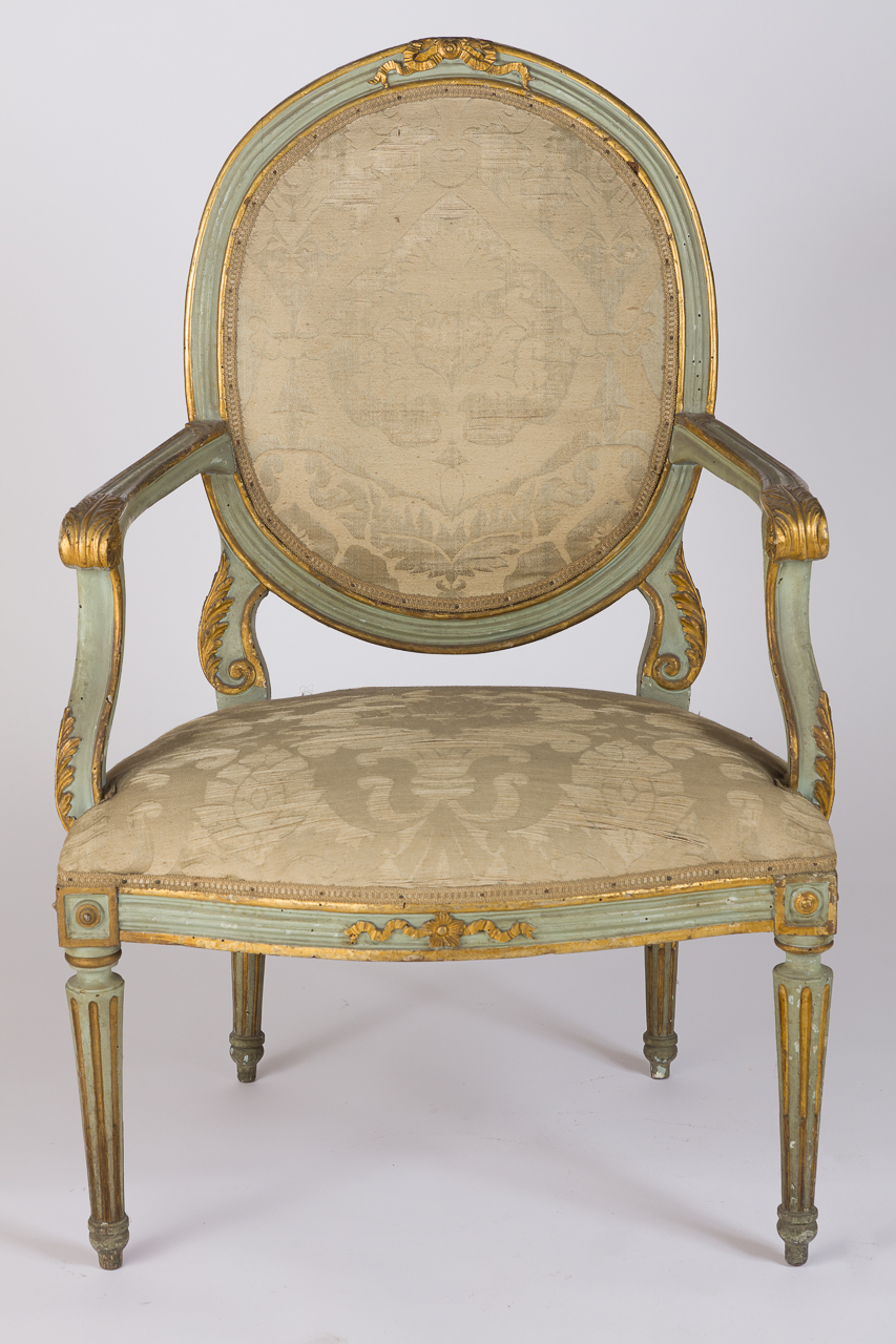 poltrona - con braccioli, serie - ambito piemontese (seconda metà sec. XVIII)