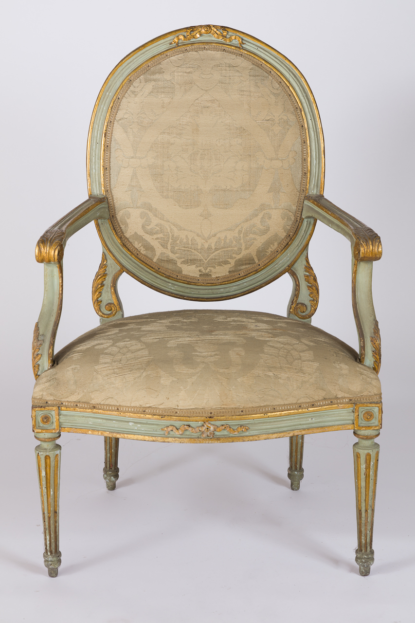 poltrona - con braccioli, serie - ambito piemontese (seconda metà sec. XVIII)