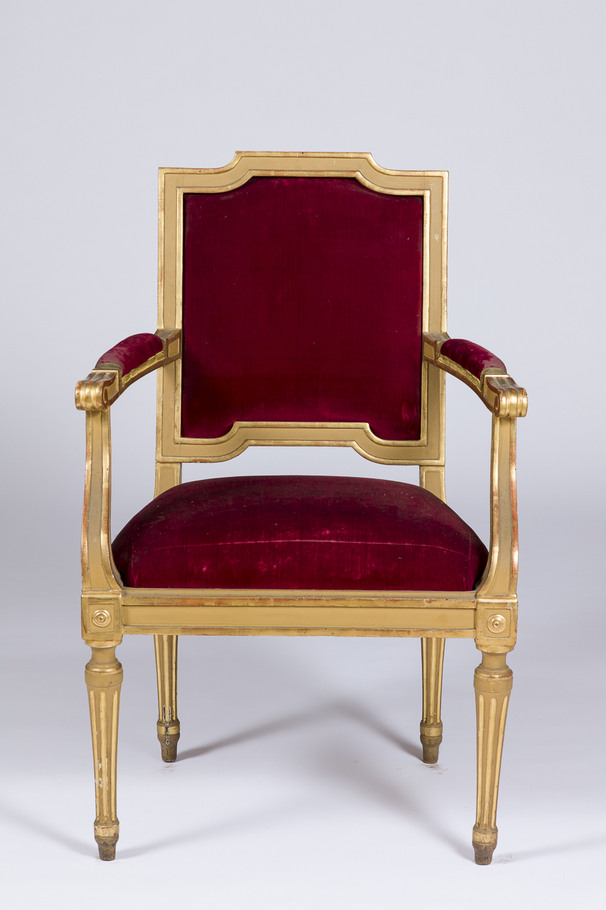 poltrona - con braccioli, serie - ambito piemontese (seconda metà secolo XVIII)