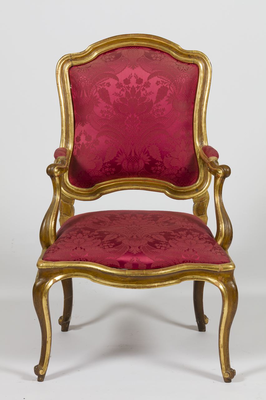 soggetto assente (poltrona - con braccioli, serie) - ambito piemontese (metà sec. XVIII)