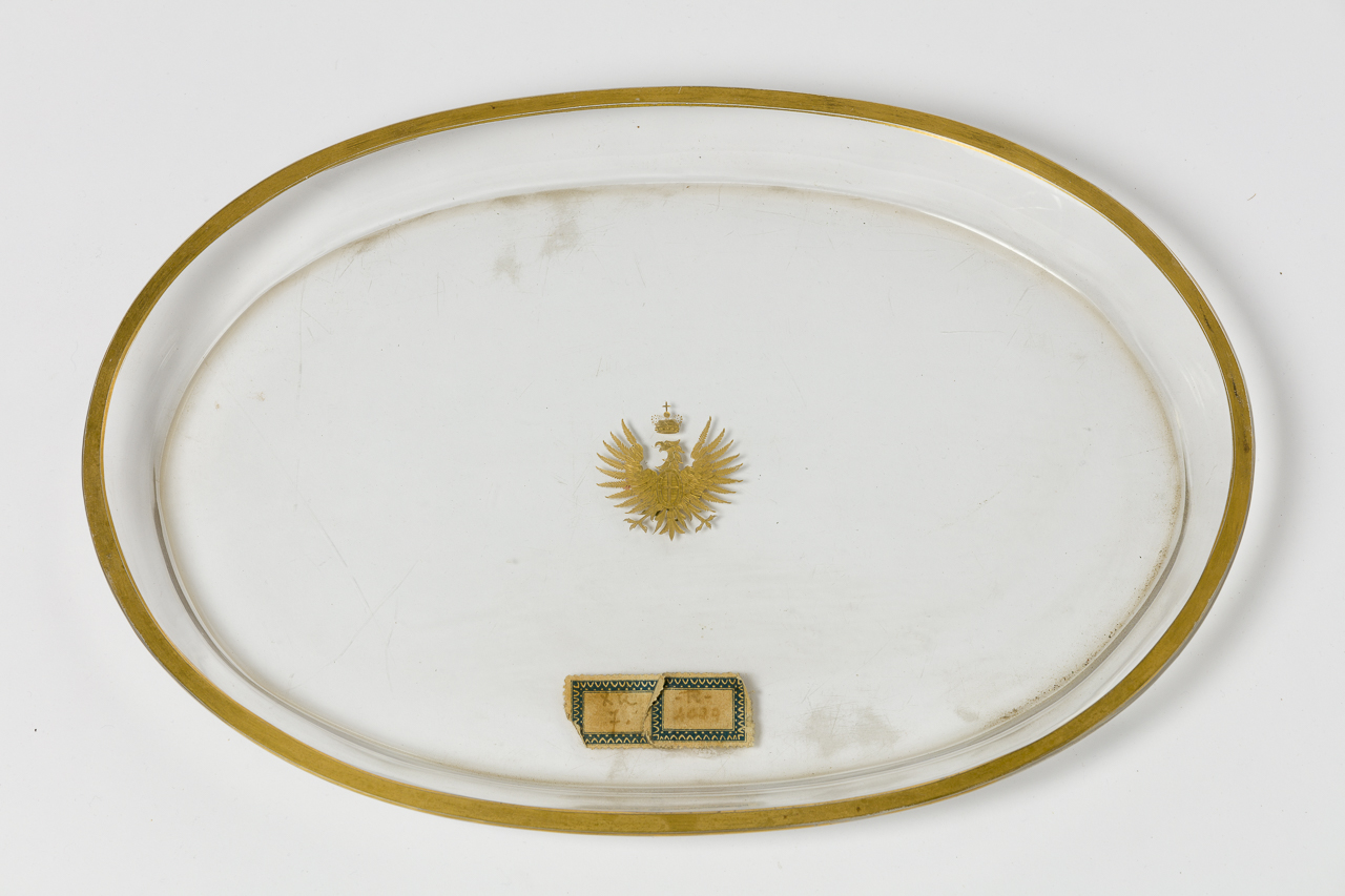 aquila/ corona/ stemma Savoia (vassoio, elemento d'insieme) - ambito italiano (primo quarto sec. XX)