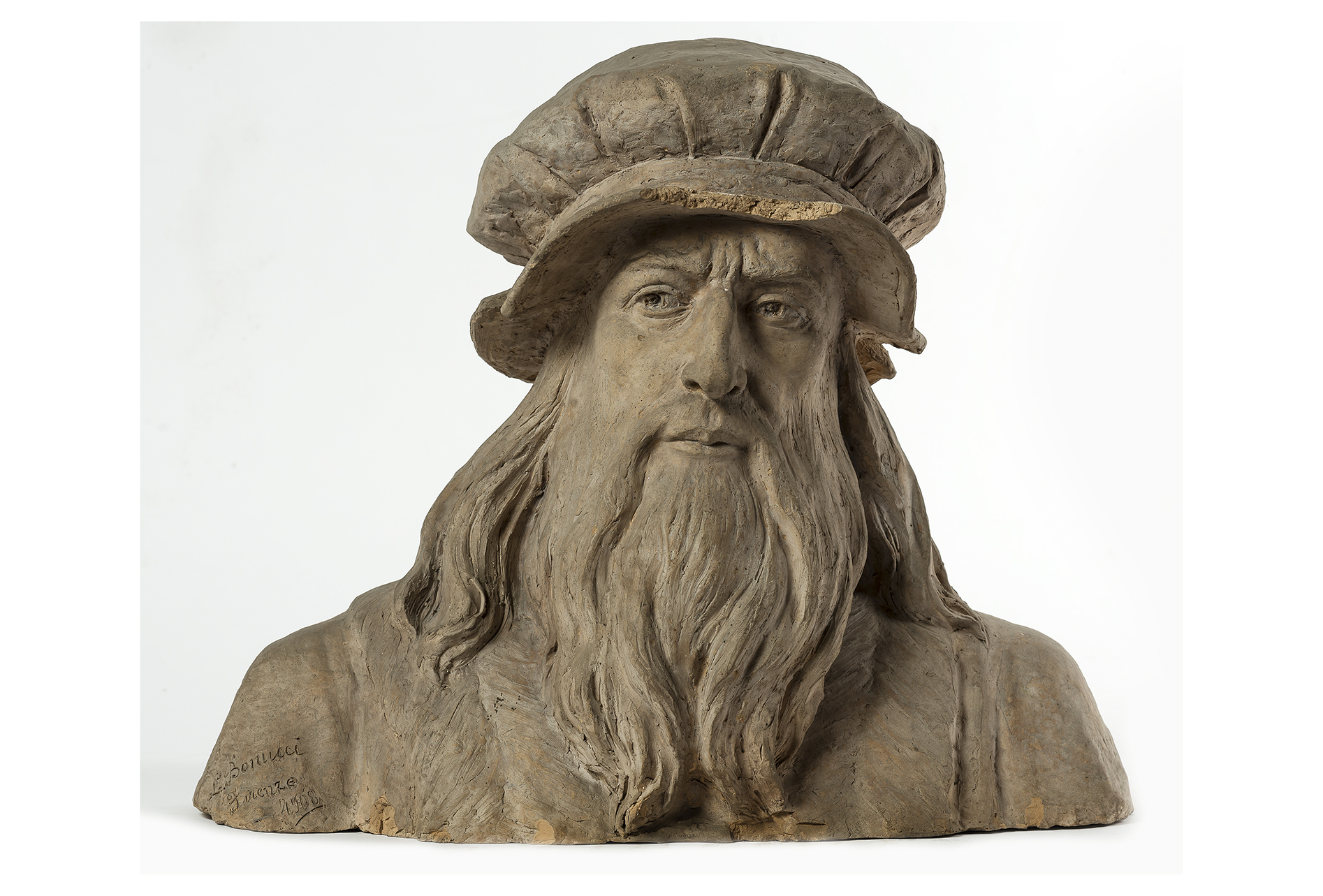 ritratto di Leonardo da Vinci (busto, opera isolata) di Bonucci, L (inizio XX)