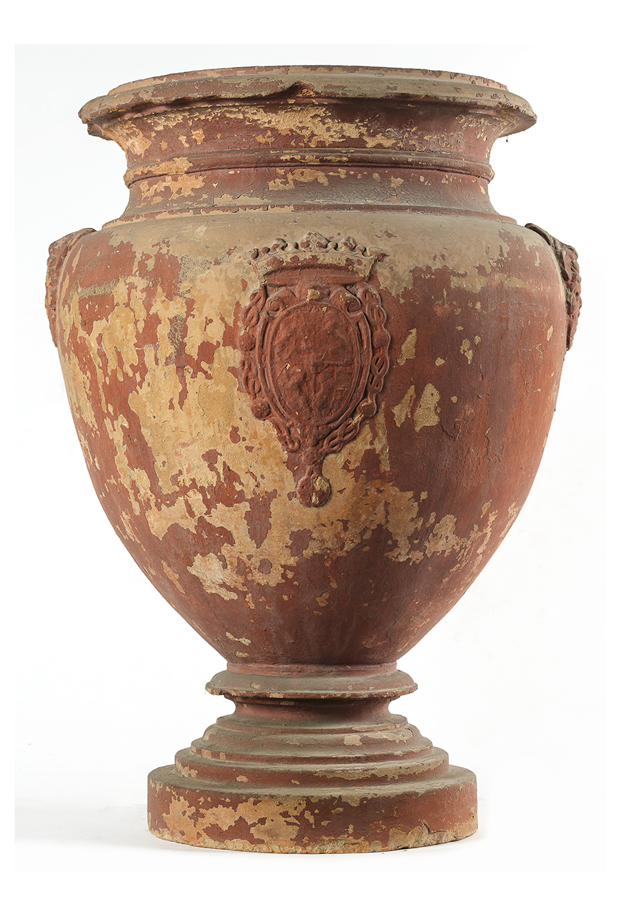 stemmi e mascheroni (vaso, opera isolata) - manifattura piemontese (seconda metà XVIII)