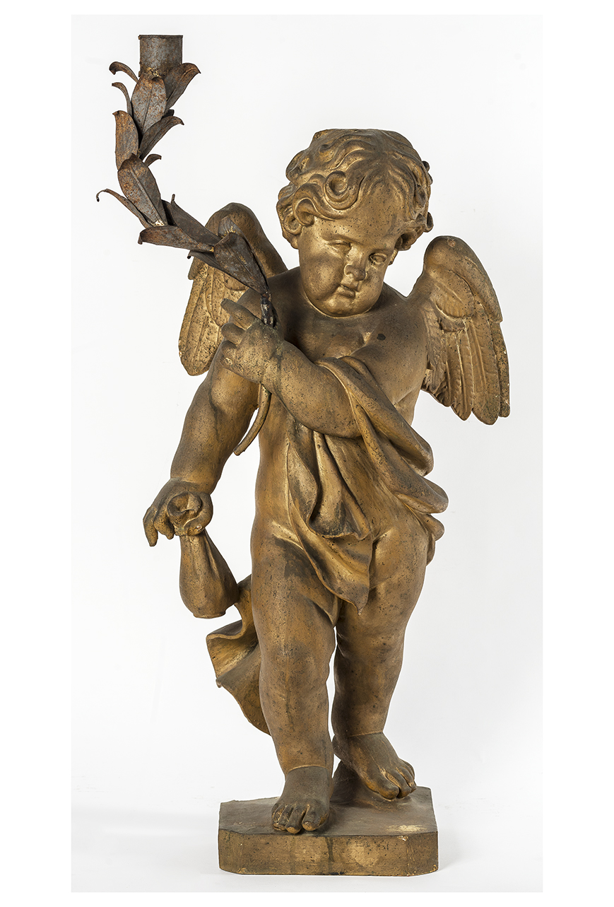 angelo reggicero (scultura, opera isolata) di Neurone, Cesare (attribuito), Borello, Francesco (attribuito) (fine XVII)