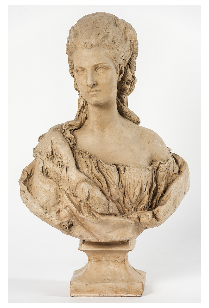 ritratto di Margherita di Savoia (busto, opera isolata) di d'Épinay Prosper (terzo quarto XIX)
