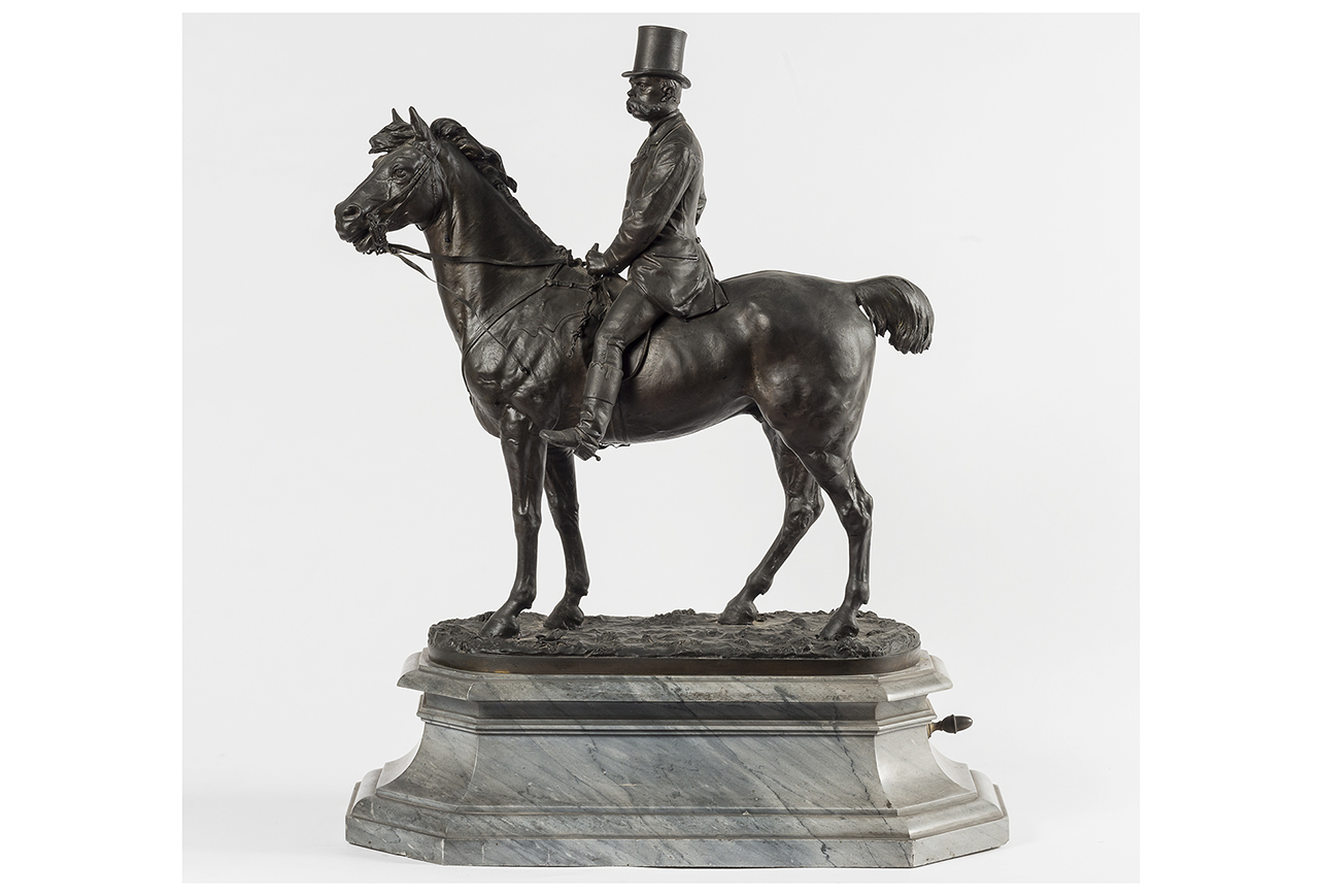 ritratto equestre di Umberto I di Savoia (statua equestre, opera isolata) di Gangeri Lio, Nelli Fonderia (officina) (ultimo quarto sec. XIX)