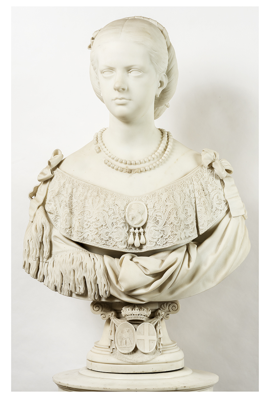 ritratto di Clotilde di Savoia (Busto, opera isolata) di Varni Santo (metà sec. XX)