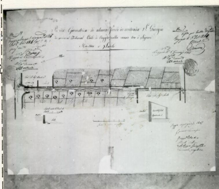 planimetria (disegno tecnico) di Tommasini Carmine, Costantino Giuseppe, Colica Paolo, Spinella Filippo, Scopelliti Emanuele (XIX)