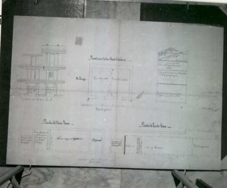 pianta, prospetto, sezione (disegno architettonico) di Rizzica Giuseppe (XIX)