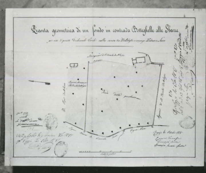 planimetria (disegno tecnico) di Tommasini Carmine, Marra Francesco Saverio, Auteri Giuseppe (XIX)