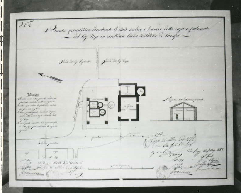 planimetria (disegno tecnico) di Rizzica Giuseppe, Lofaro Filippo, Costantino Giuseppe (XIX)
