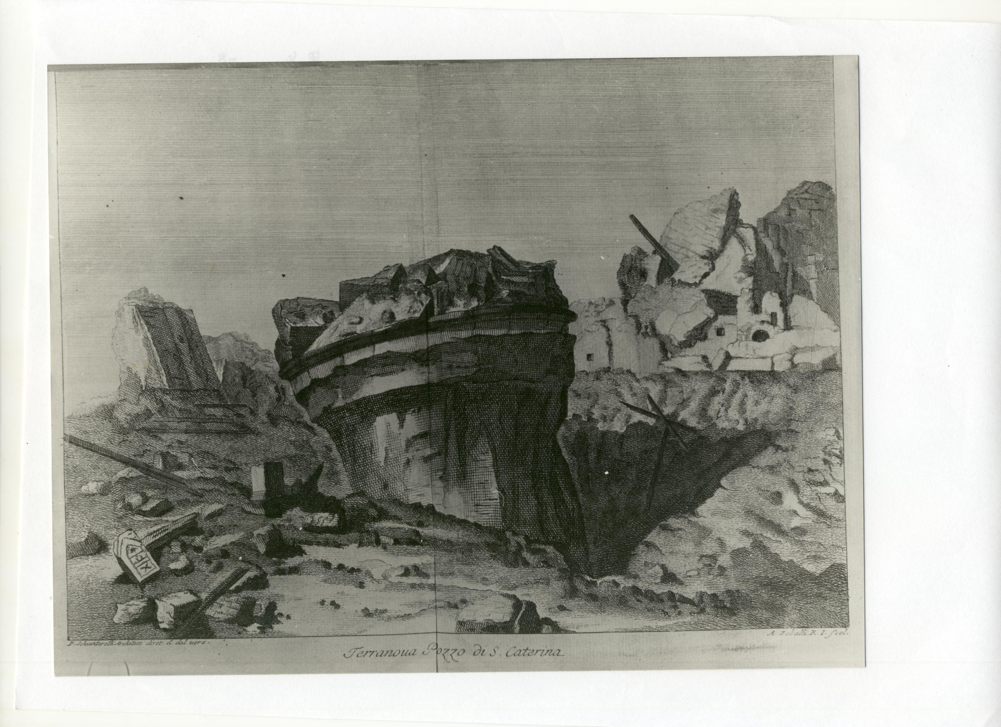 pozzo distrutto dal terremoto (stampa, serie) di Schiantarelli Pompeo, Zaballi Antonio (XVIII)