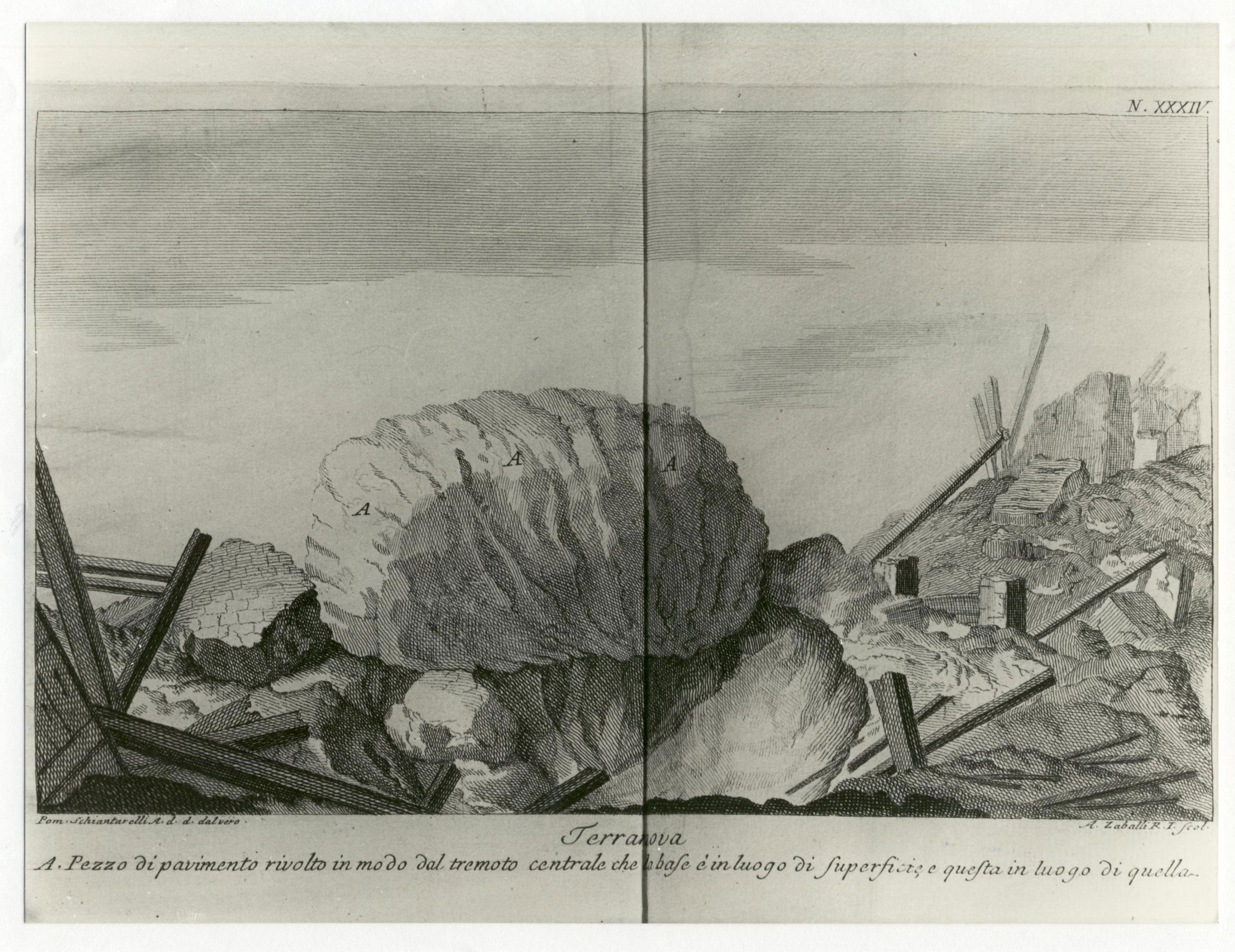 rovine di una casa (stampa, serie) di Schiantarelli Pompeo, Zaballi Antonio (XVIII)