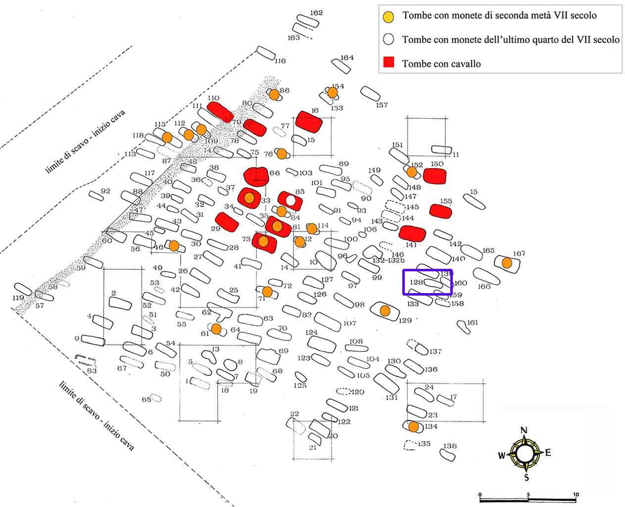 n.128/Vicenne (tomba, area ad uso funerario) - Campochiaro (CB)  (inizio Altomedioevo)