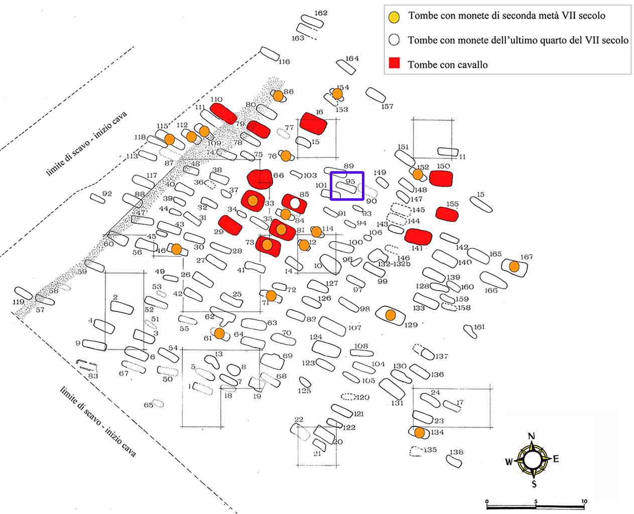 n.95/Vicenne (tomba, area ad uso funerario) - Campochiaro (CB)  (inizio Altomedioevo)