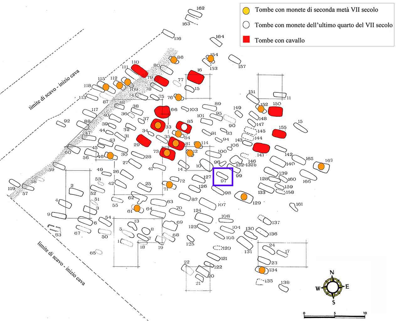 n.97/Vicenne (tomba, area ad uso funerario) - Campochiaro (CB)  (inizio Altomedioevo)