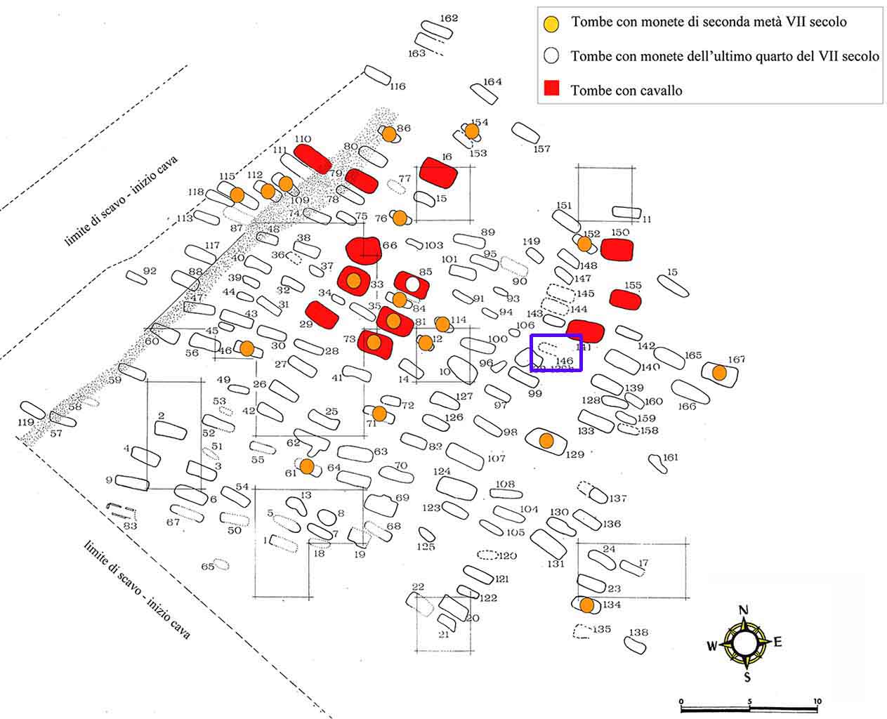 n.146/Vicenne (tomba, area ad uso funerario) - Campochiaro (CB)  (inizio Altomedioevo)