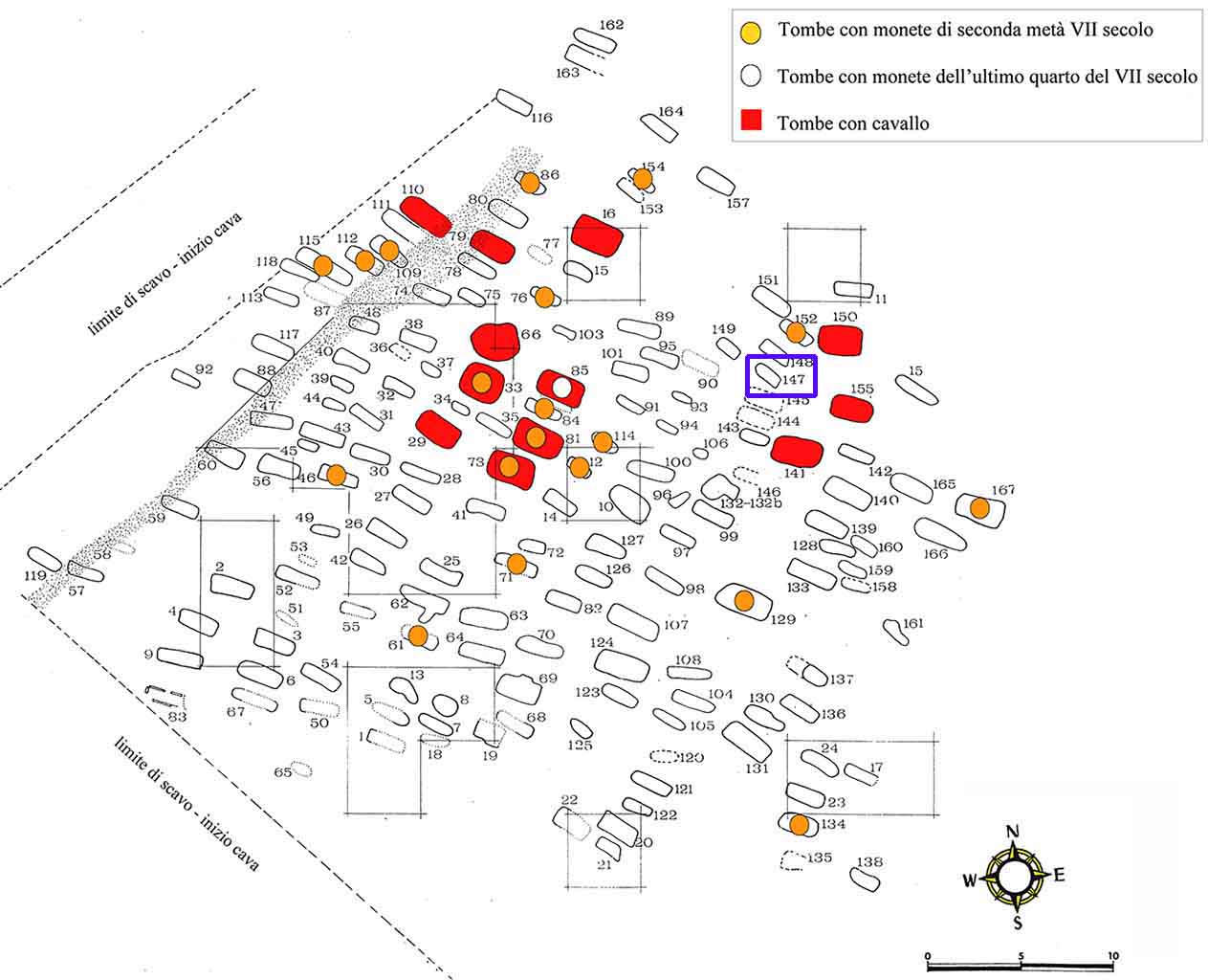 n. 147/Vicenne (tomba, area ad uso funerario) - Campochiaro (CB)  (inizio Altomedioevo)