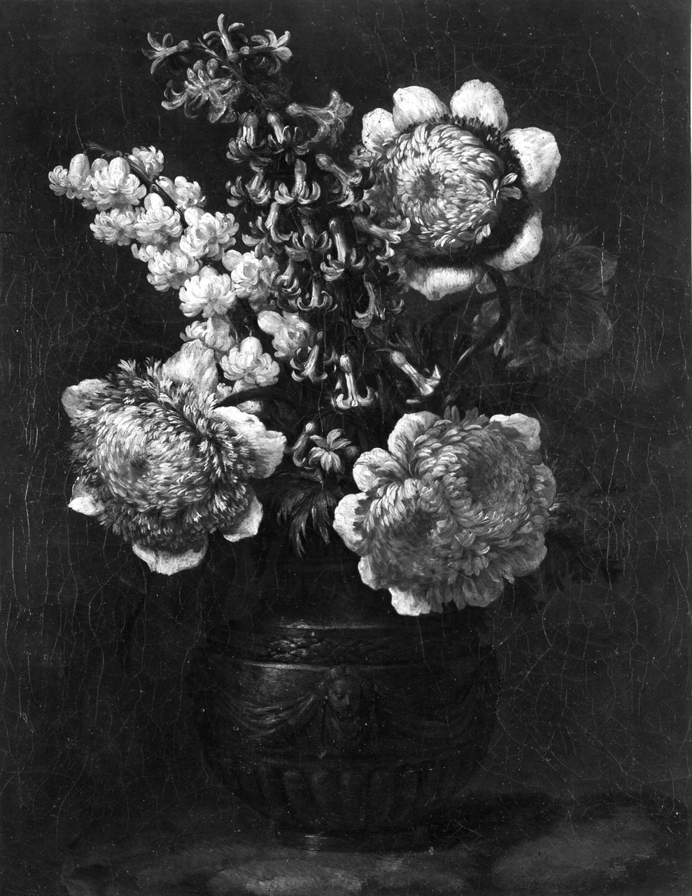 vaso con anemonie giacinti (dipinto) di Bimbi Bartolomeo (sec. XVIII)