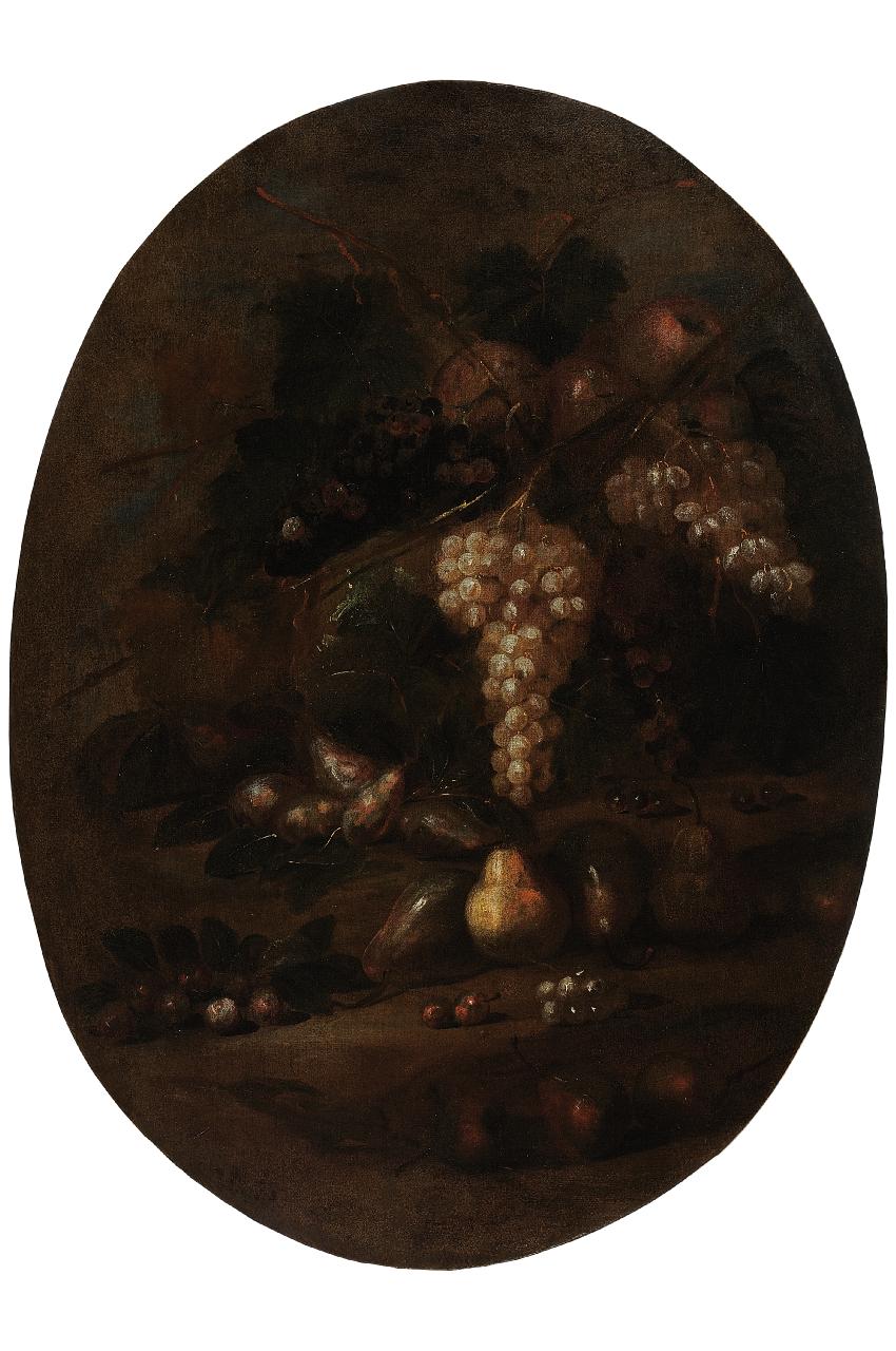 natura morta con frutta (dipinto) di Pseudo Fardella (seconda metà sec. XVII)