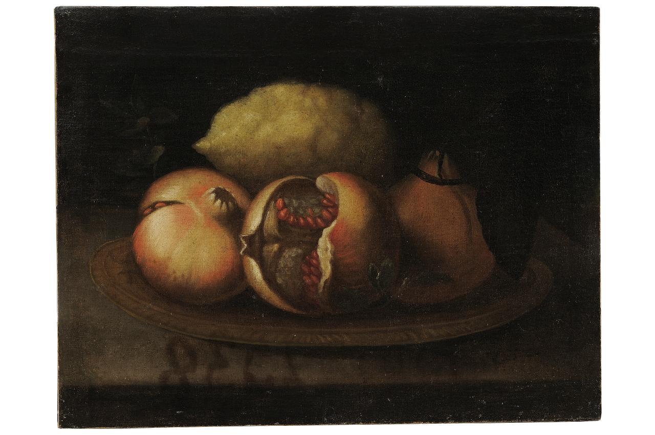 natura morta con frutta (dipinto) - ambito italiano (sec. XVII)