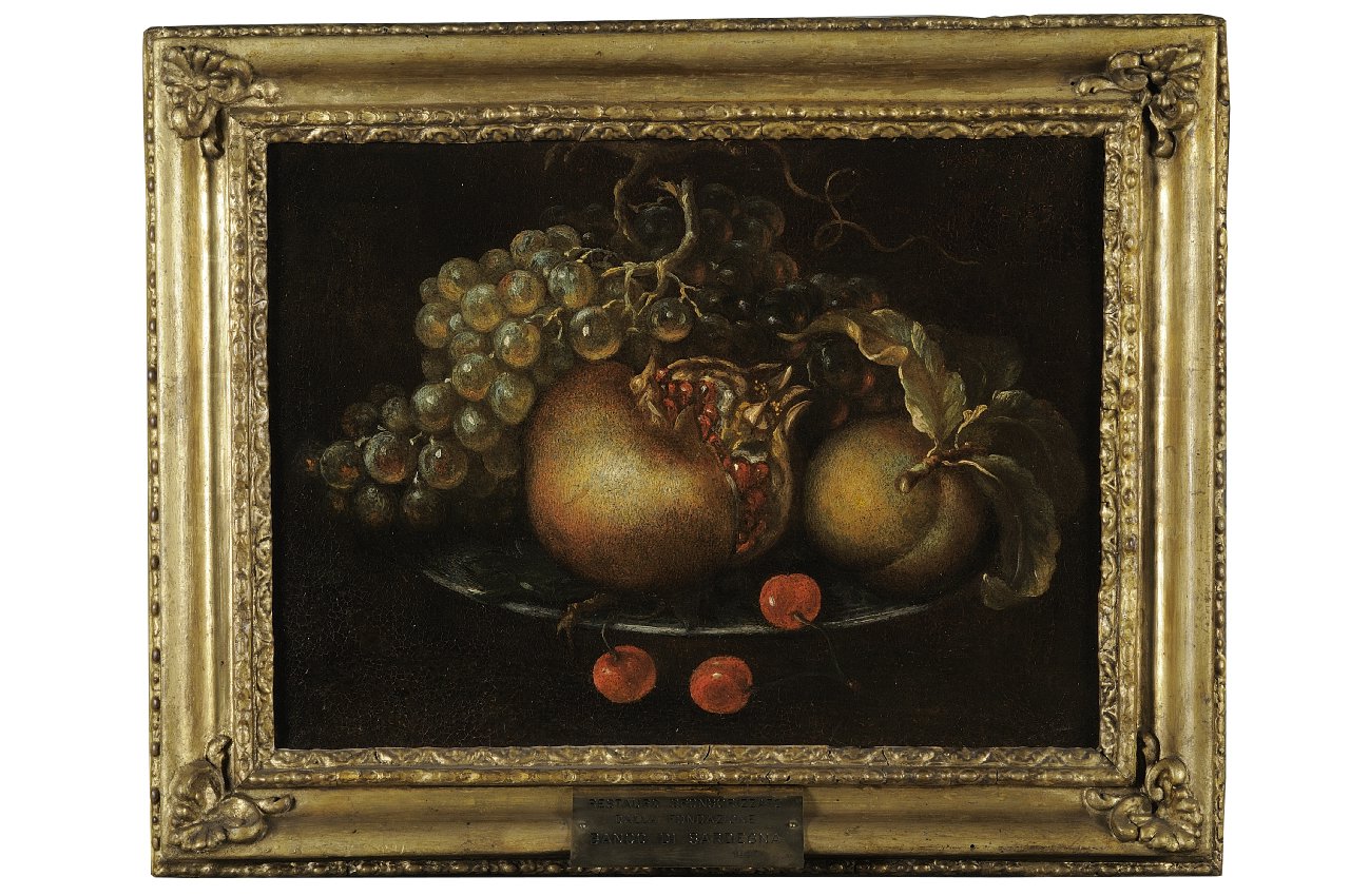 natura morta con frutta (dipinto) - scuola italiana (sec. XVII)