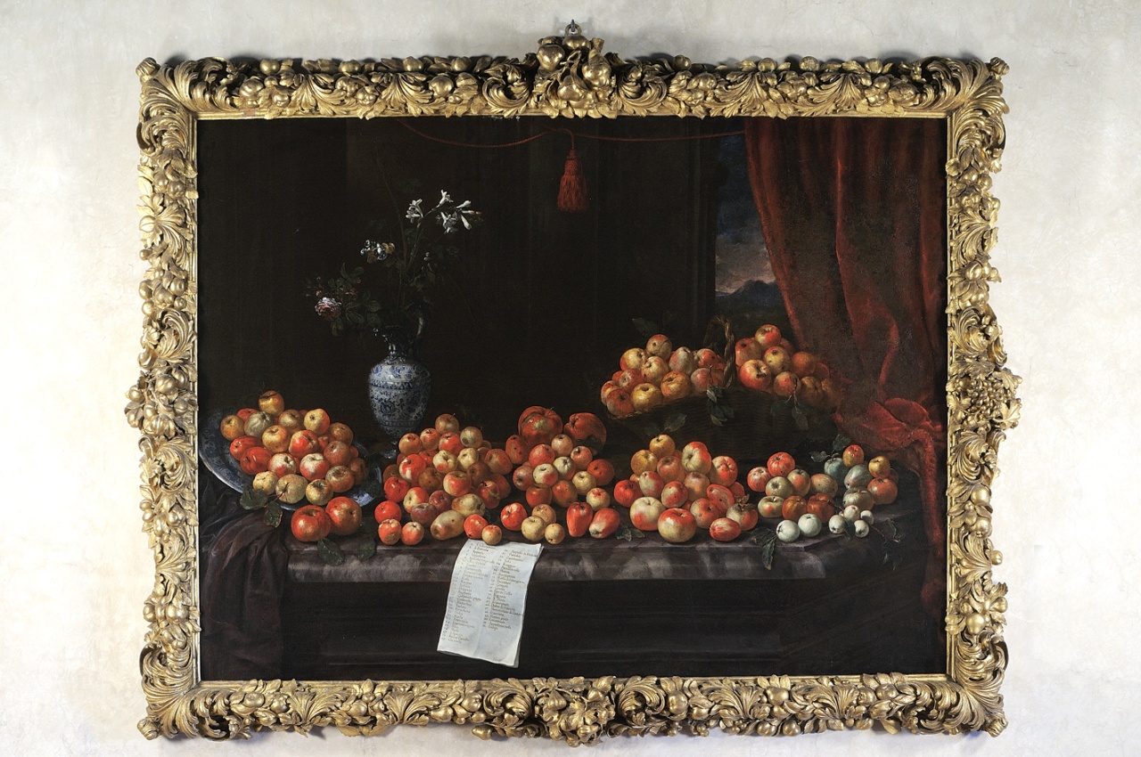 natura morta con mele (dipinto) di Bimbi Bartolomeo (sec. XVII)