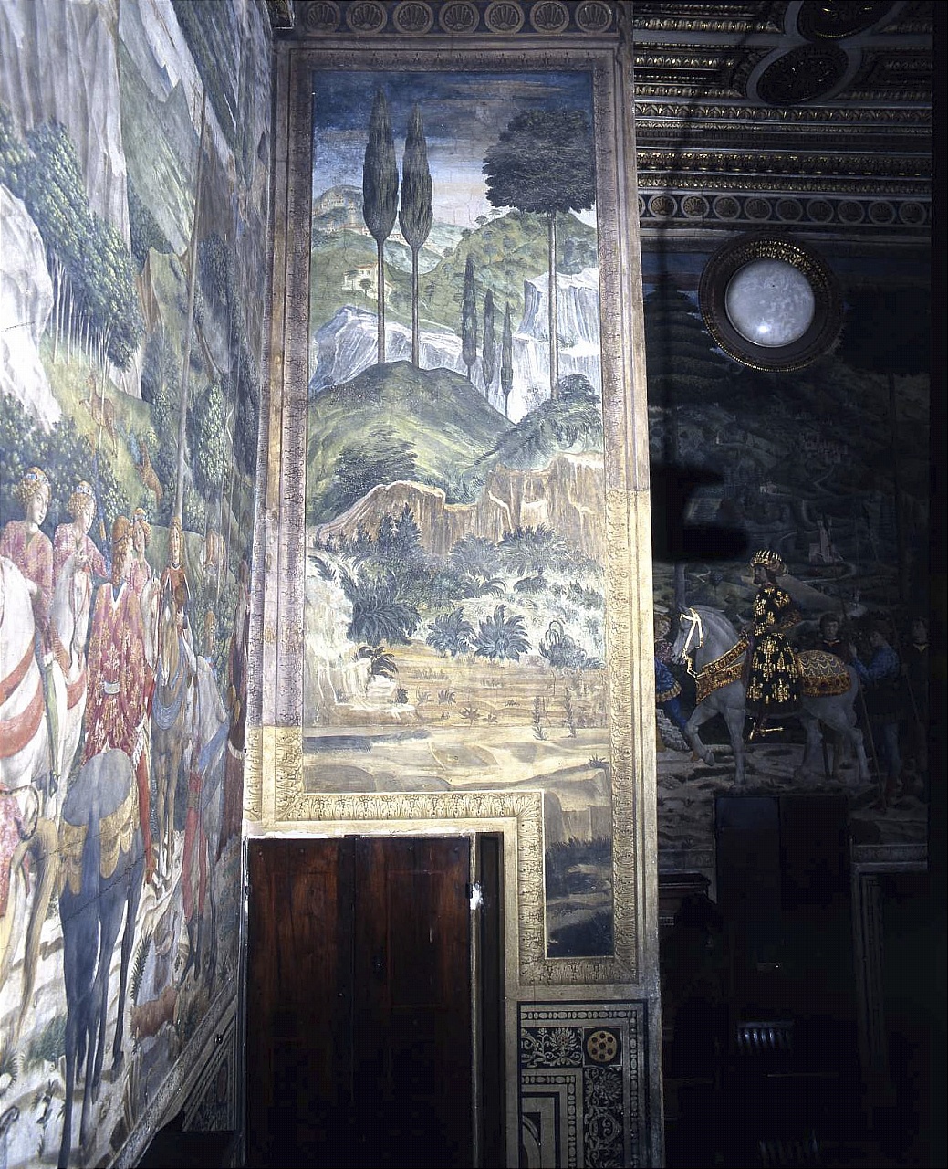 paesaggio (dipinto murale) di Gozzoli Benozzo (sec. XV)