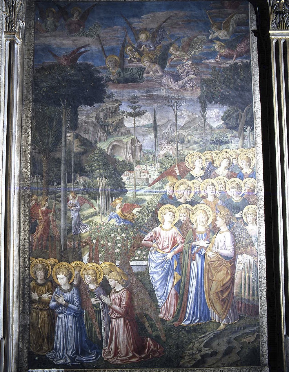 angeli adoranti (dipinto murale) di Gozzoli Benozzo (sec. XV)