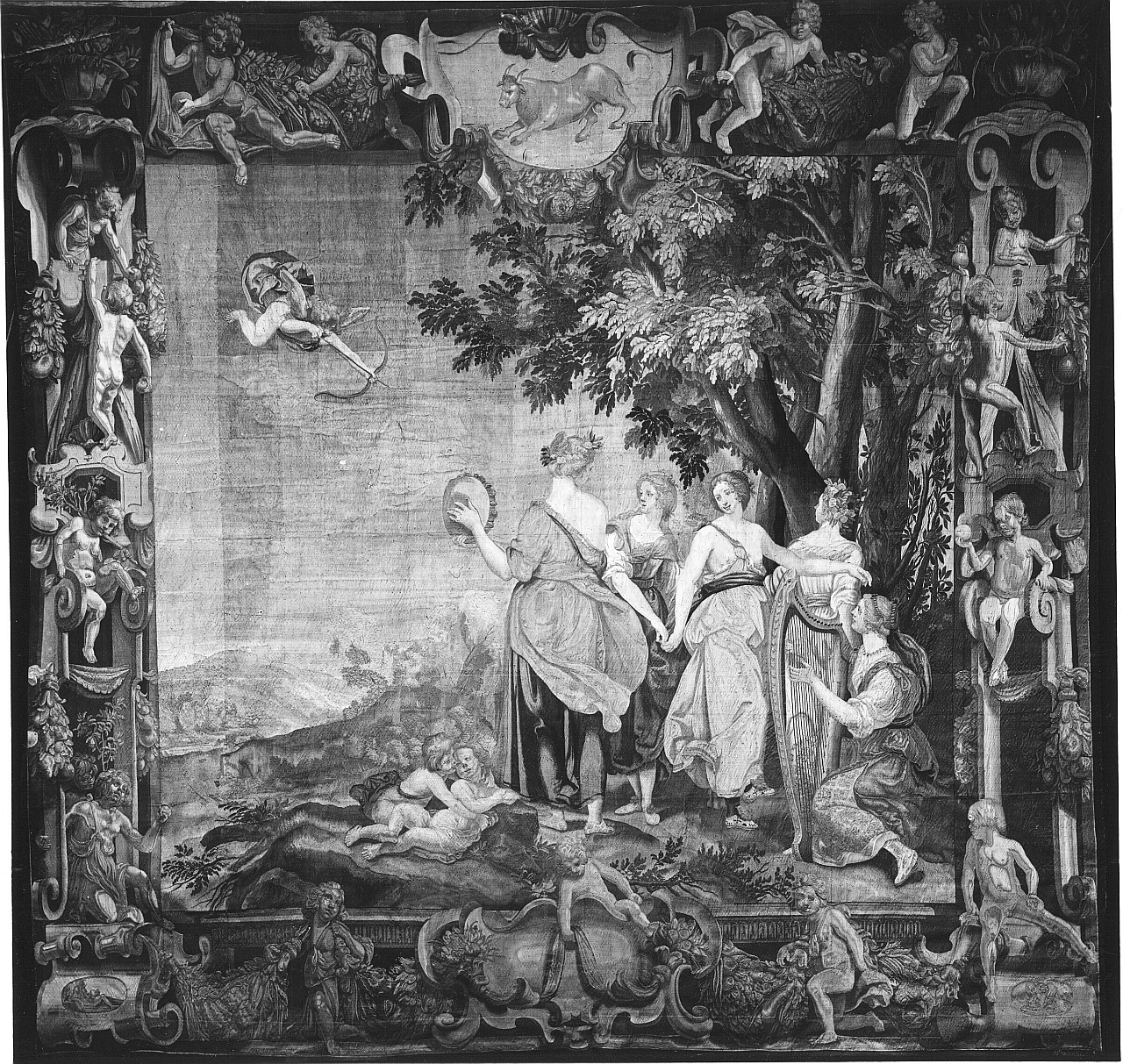 allegoria della primavera (arazzo) di Vignali Jacopo, Hasselt Pietro van (sec. XVII)