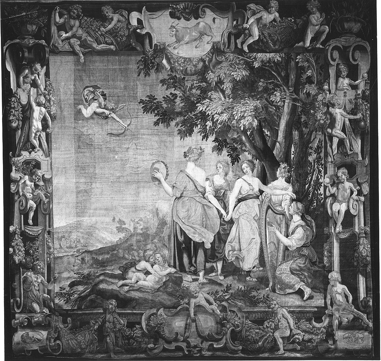 allegoria della primavera (arazzo) di Vignali Jacopo, Hasselt Pietro van (sec. XVII)