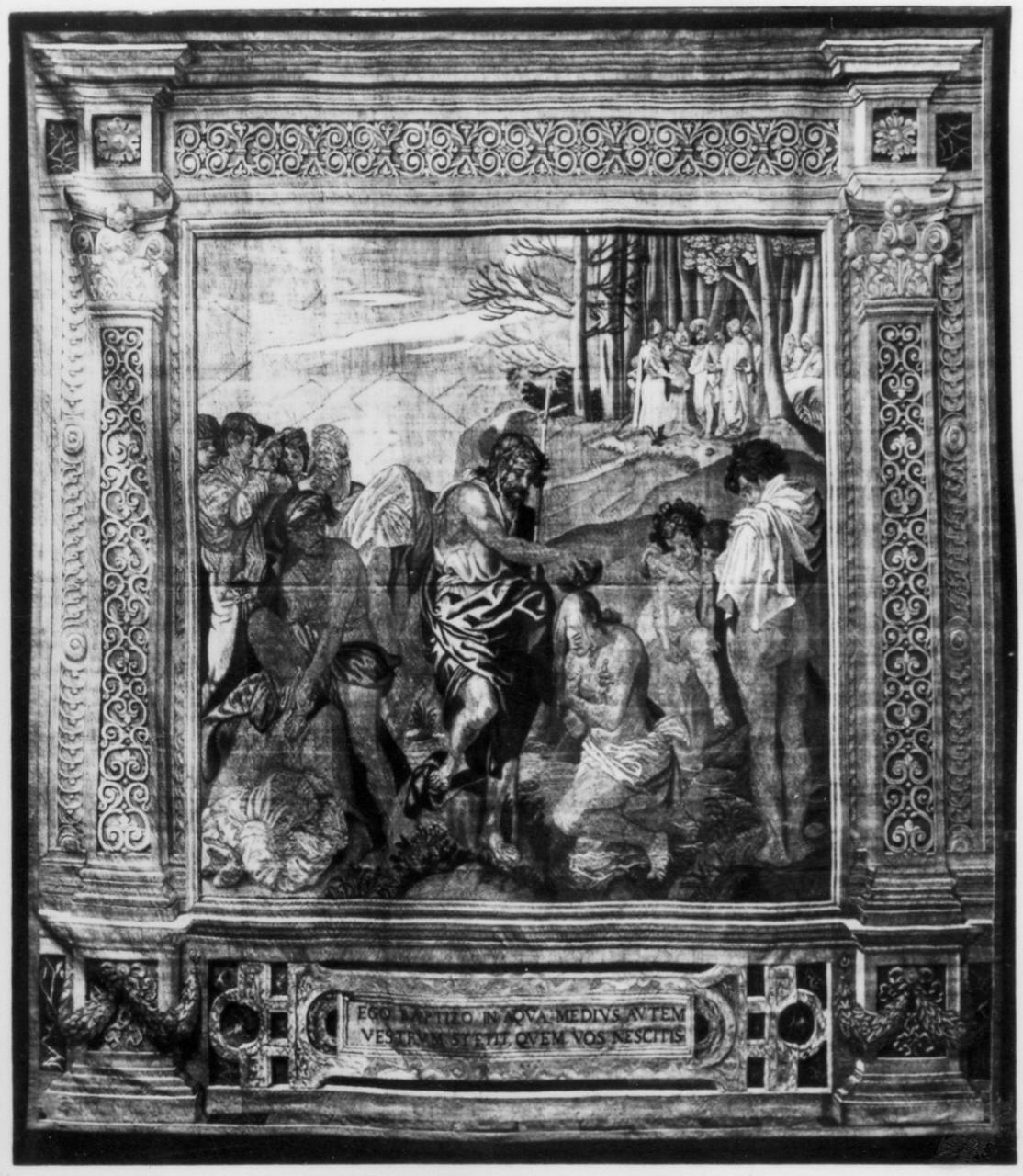 decapitazione di San Giovanni Battista (arazzo) di Melissi Agostino, Hasselt Bernardino van, Fevere Pietro, Benvenuti Domenico (sec. XVII)