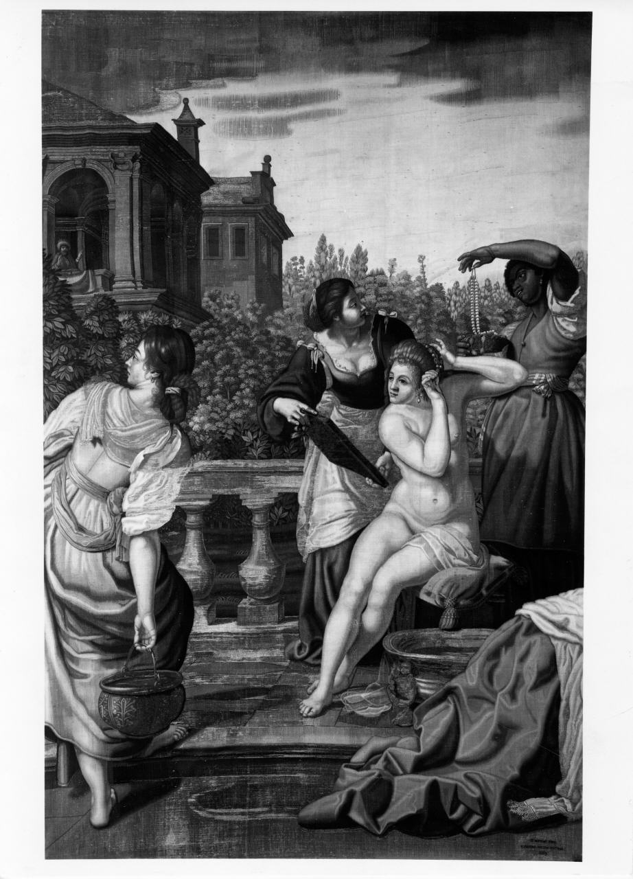 Betsabea al bagno (arazzo) di Fevere Pietro (attribuito) (seconda metà sec. XVII)