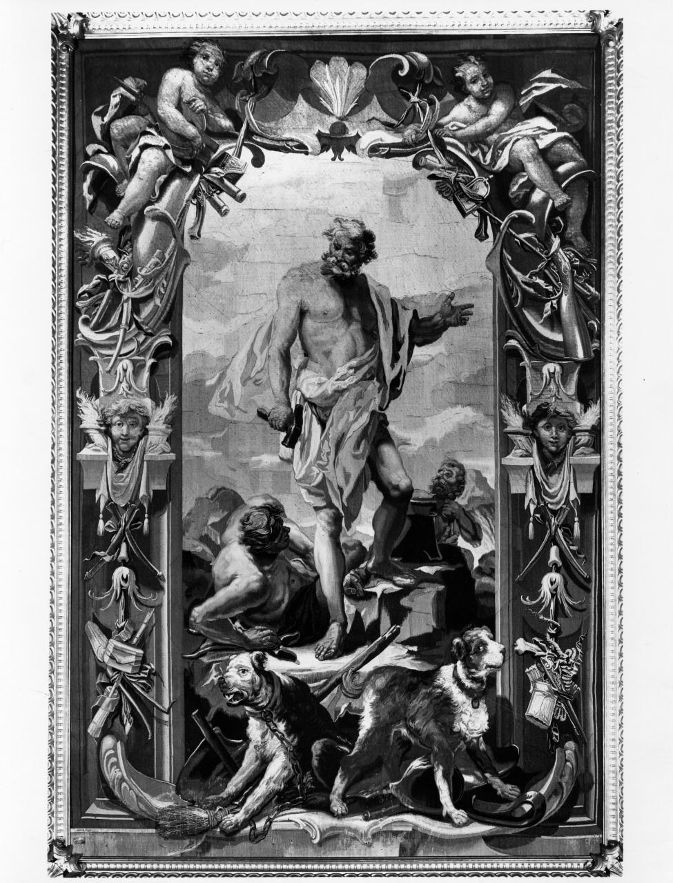 allegorie dei quattro elementi: fuoco (arazzo) di Bonechi Matteo (attribuito), Corsini Lorenzo (attribuito) (prima metà sec. XVIII)