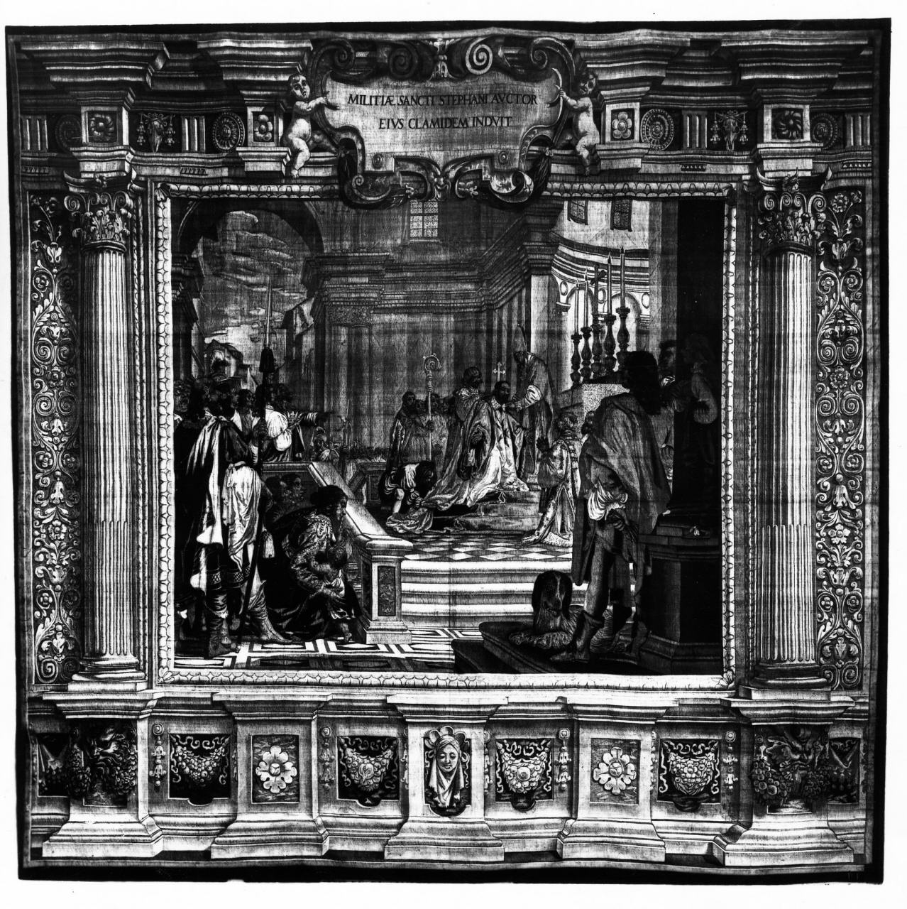 Cosimo I fonda l'Ordine di S. Stefano (arazzo) di Ulivelli Cosimo (attribuito), Pollastri Giovanni (attribuito) (seconda metà sec. XVII)